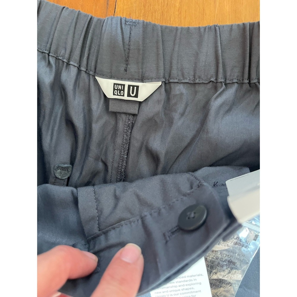 Uniqlo U Easy Gathered Pants Dark Gray Wide Leg Lyocell Blend 484034 Womens S - Picture 4 of 6